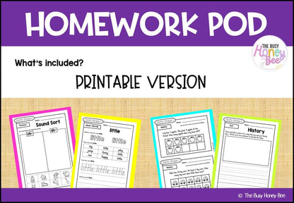 Early Stage 1 Homework/Learning Pod 9 - Homework | Casual Teaching