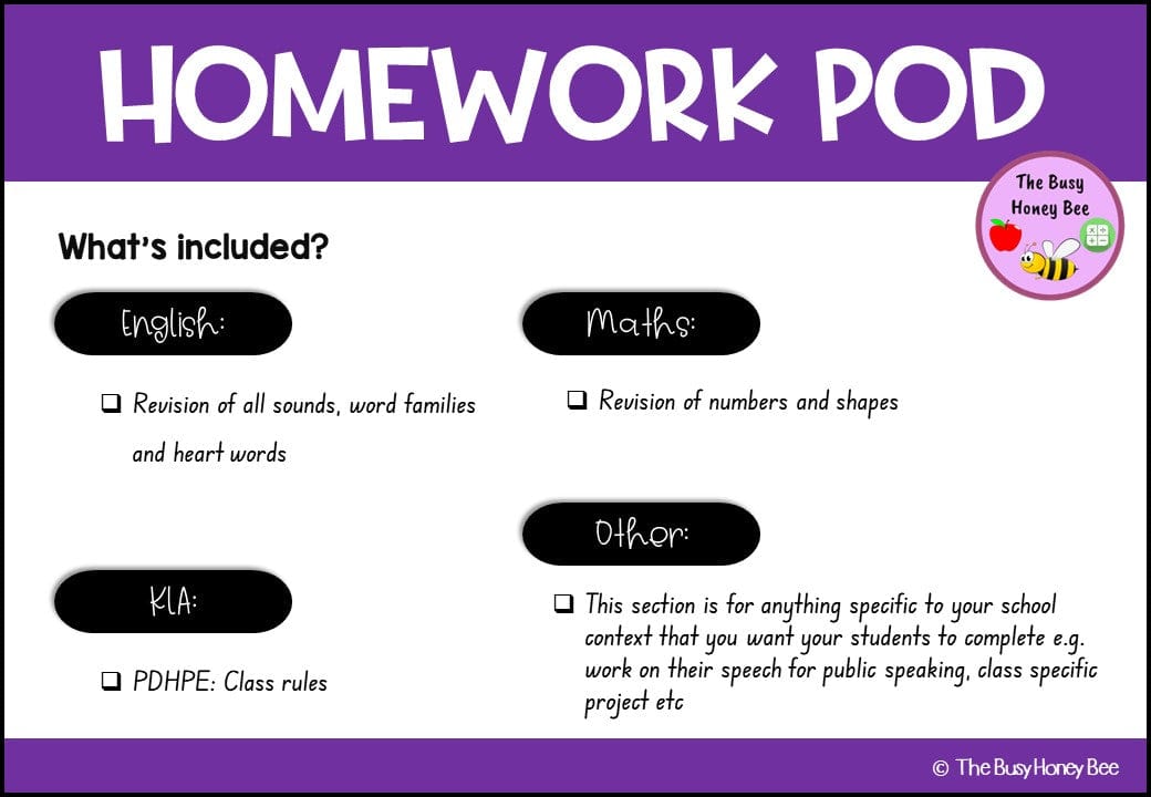 Early Stage 1 Homework/Learning Pods Term 1 Mega Bundle - Homework | Casual Teaching