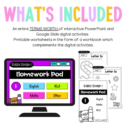 Early Stage 1 Homework/Learning Pods Term 1 Mega Bundle - Homework | Casual Teaching