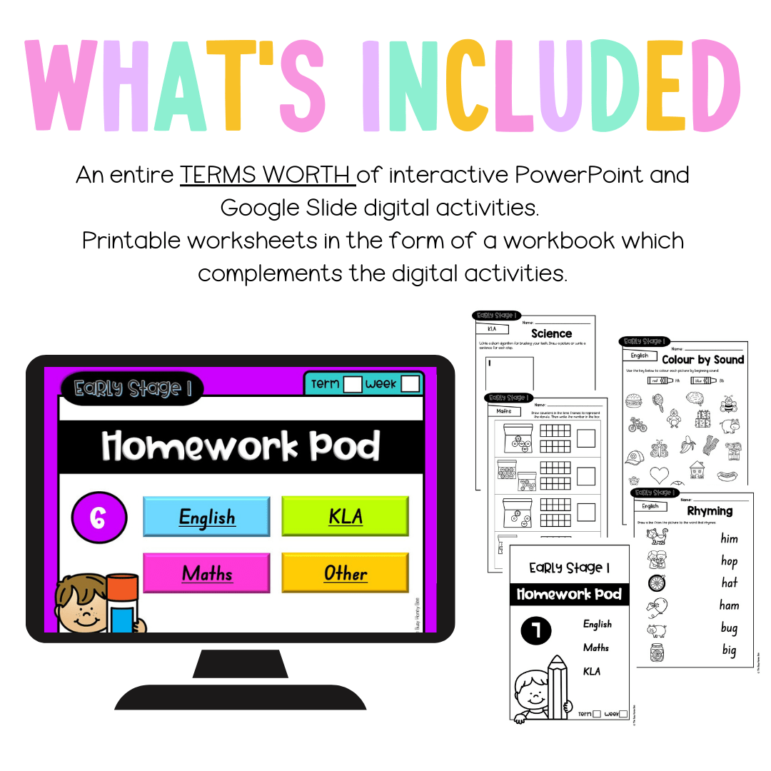 Early Stage 1 Homework/Learning Pods Term 2 Mega Bundle - Homework | Casual Teaching