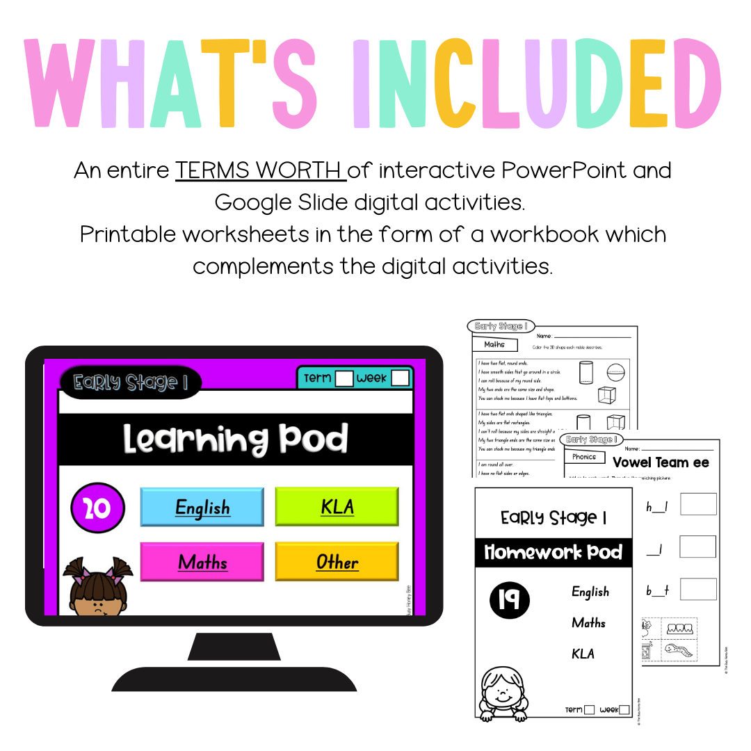 Early Stage 1 Homework/Learning Pods Term 4 Mega Bundle - Homework | Casual Teaching