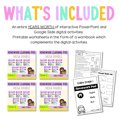 Early Stage 1 Homework/Learning Pods Ultimate Mega Bundle - Homework | Casual Teaching
