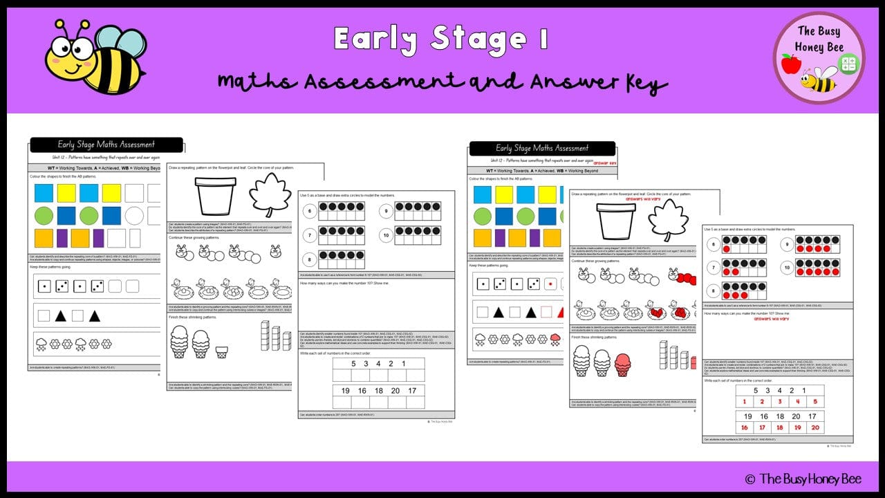 Early Stage 1 Maths Assessment 12 - Assessment