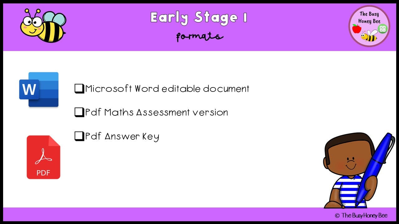 Early Stage 1 Maths Assessment 13 - Assessment