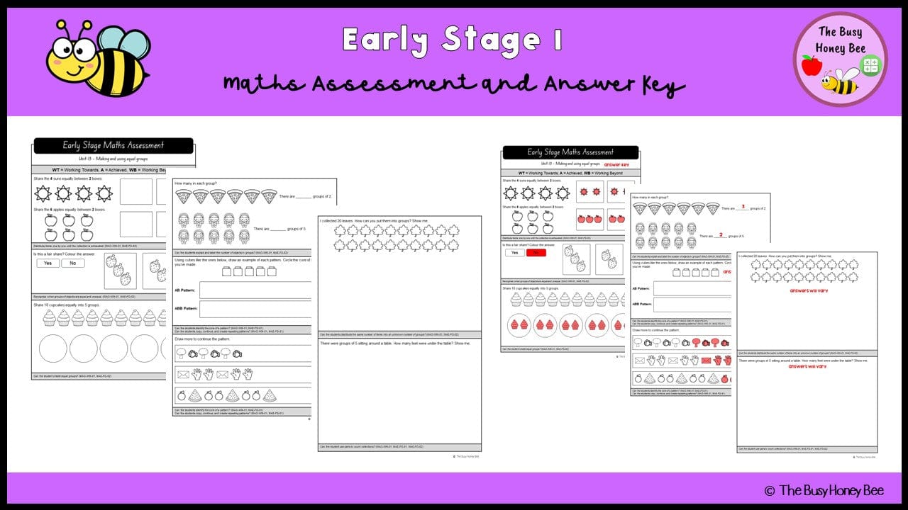 Early Stage 1 Maths Assessment 13 - Assessment