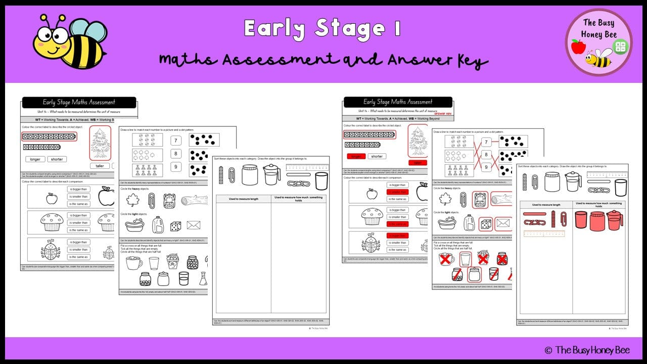 Early Stage 1 Maths Assessment 14 - Assessment