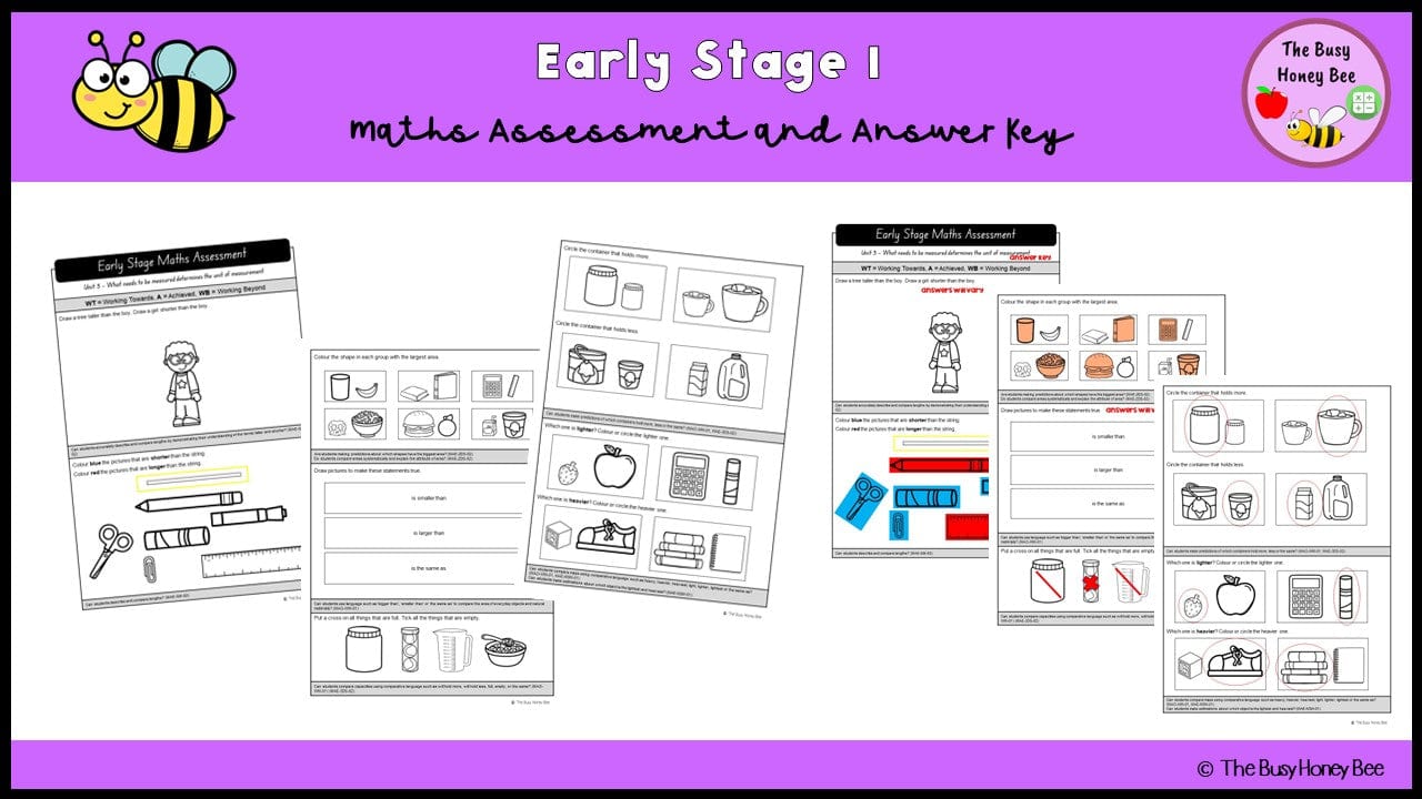 Early Stage 1 Maths Assessment 3 - Assessment