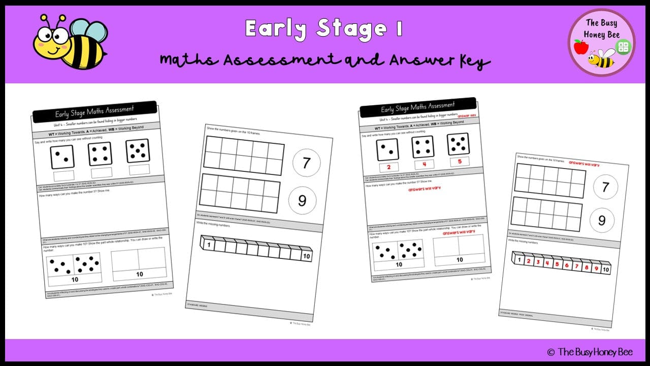 Early Stage 1 Maths Assessment 4 - Assessment