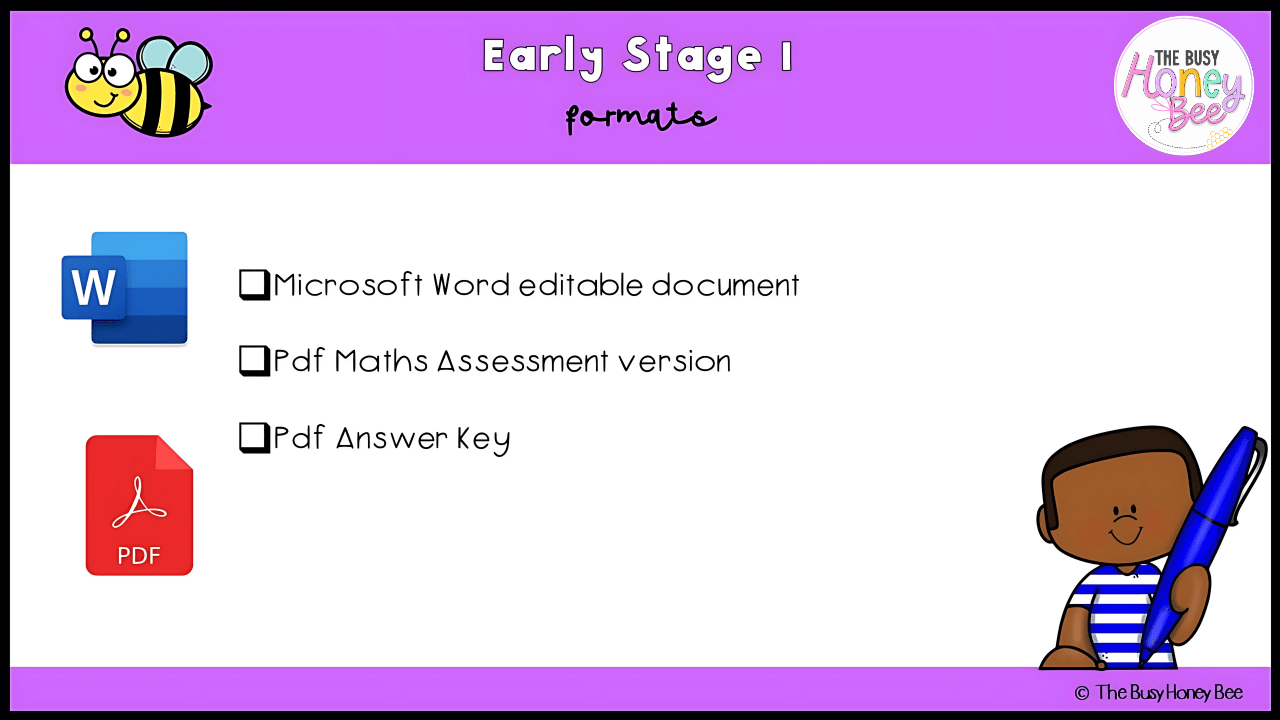 Early Stage 1 Maths Assessment 5 - Assessment