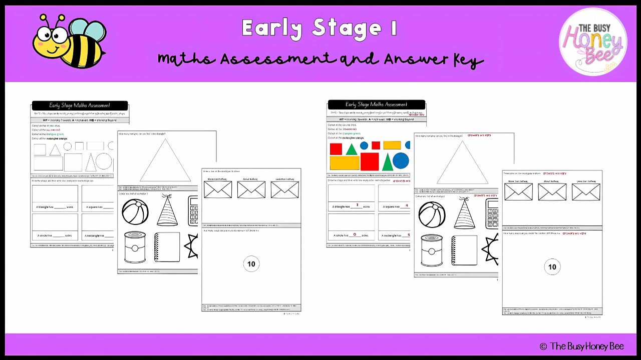 Early Stage 1 Maths Assessment 5 - Assessment