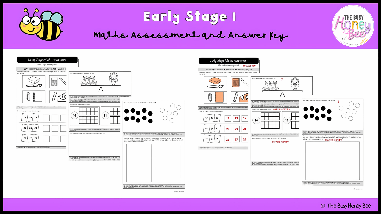 Early Stage 1 Maths Assessment 6 - Assessment