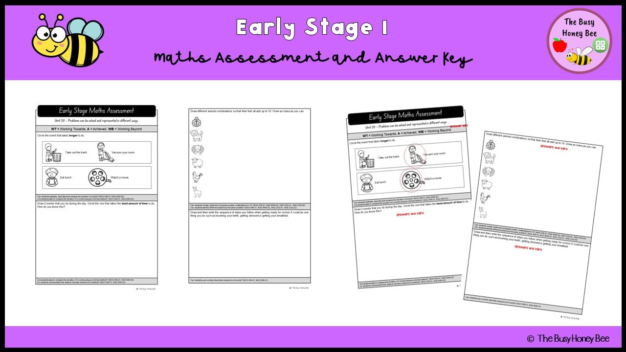 Early Stage 1 Maths Assessment Task 20 - Assessment