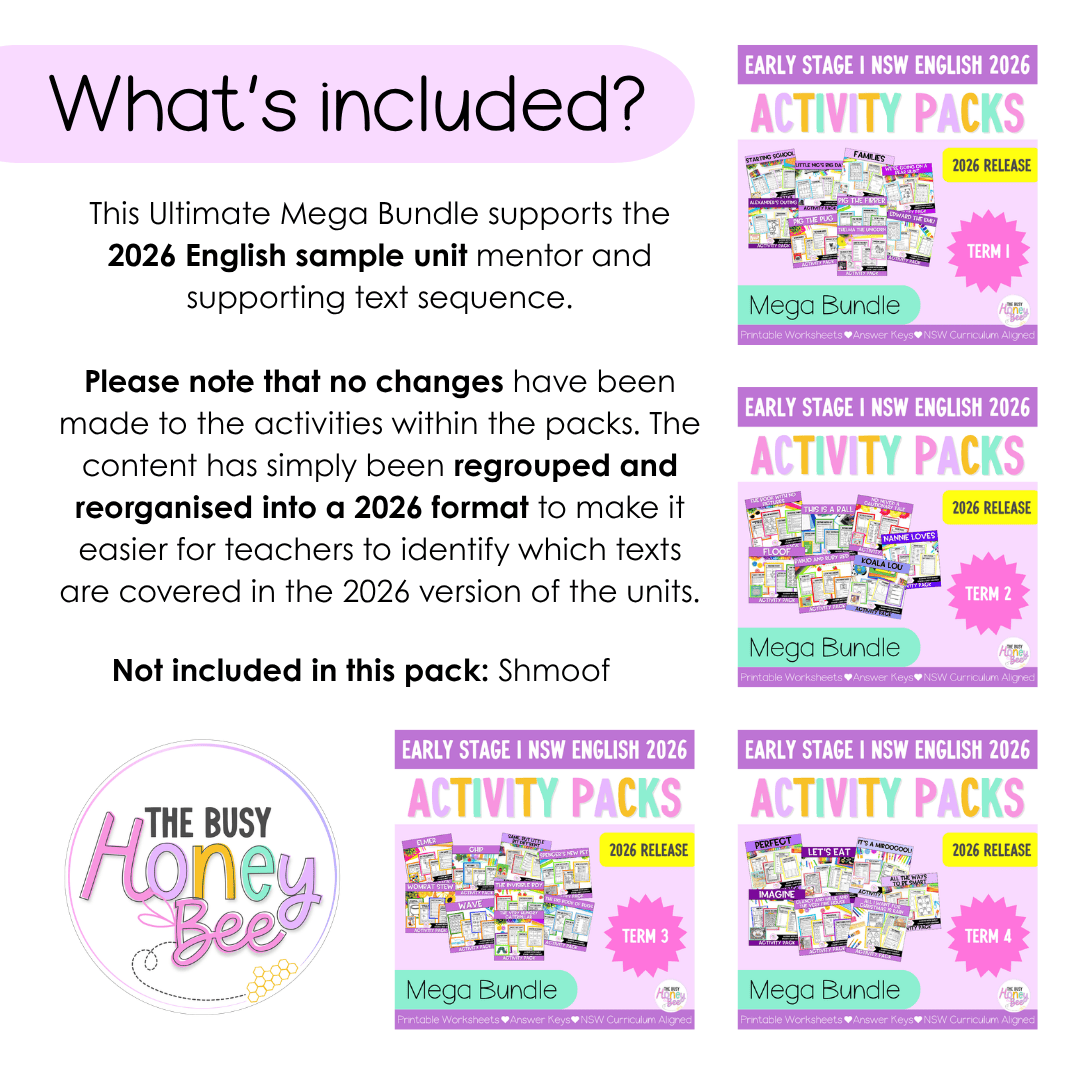 Early Stage 1 NSW English Activity Pack ULTIMATE Mega Bundle 2026 - Activity Pack