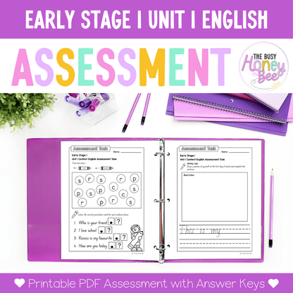 Early Stage 1 NSW English Assessment Term 1 Mega Bundle - Assessment