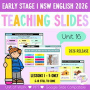 Early Stage 1 NSW English Teaching Slides UNIT 16 Clancy & Millie and the Very Fine House 2026 - Teaching Slides