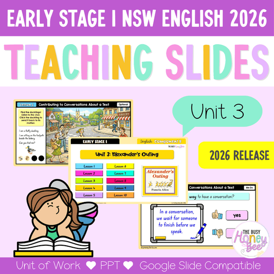 Early Stage 1 NSW English Teaching Slides UNIT 3 Alexander's Outing 2026 -