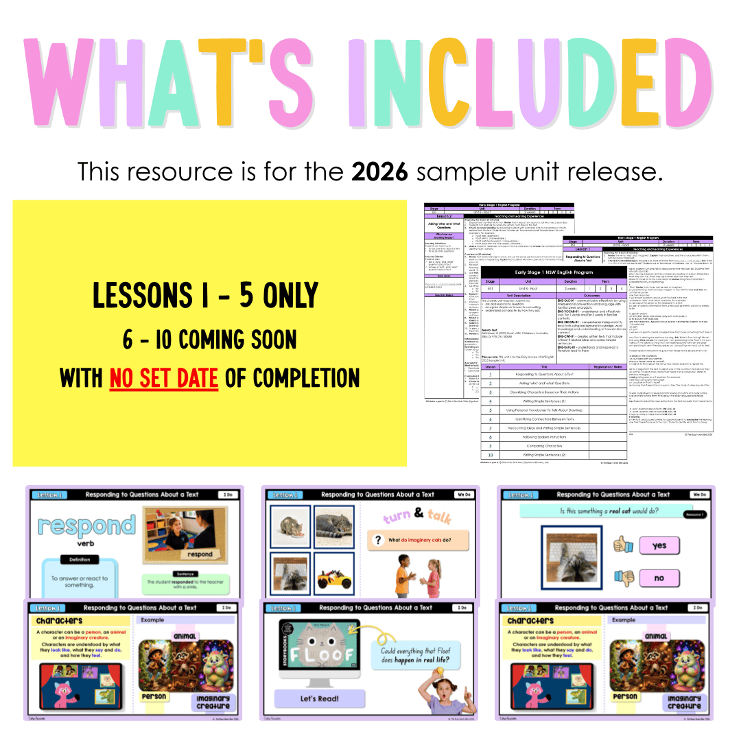 Early Stage 1 NSW English Teaching Slides UNIT 8 Floof 2026 - Teaching Slides