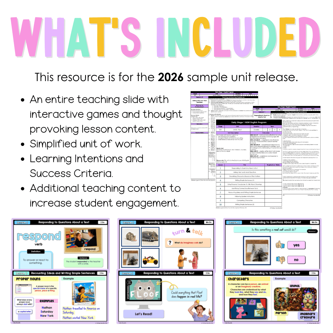 Early Stage 1 NSW English Teaching Slides UNIT 8 Floof 2026 - Teaching Slides