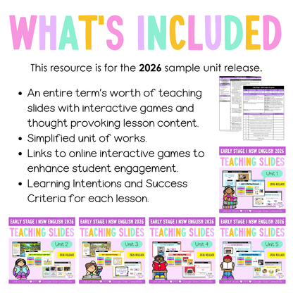Early Stage 1 NSW English Term 1 Teaching Slides Mega Bundle 2026 - Teaching Slides