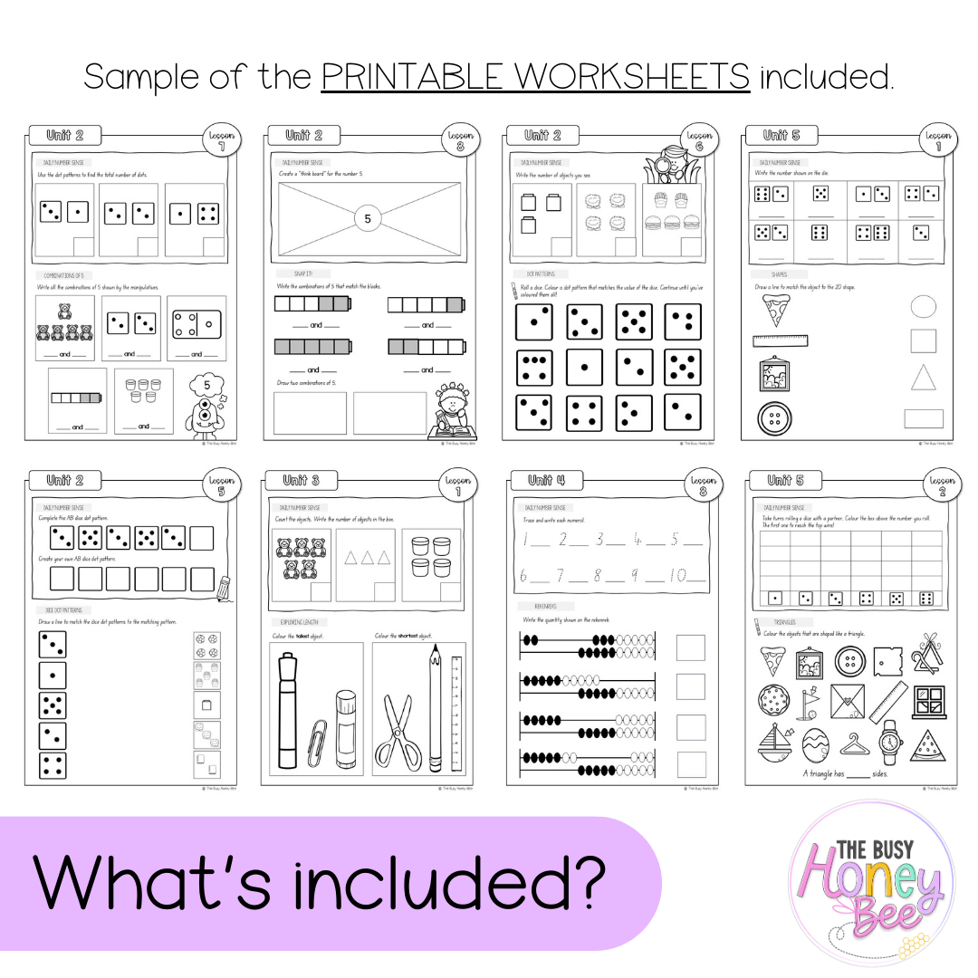 Early Stage 1 NSW Maths Workbook Term 1 - Workbook | Worksheets
