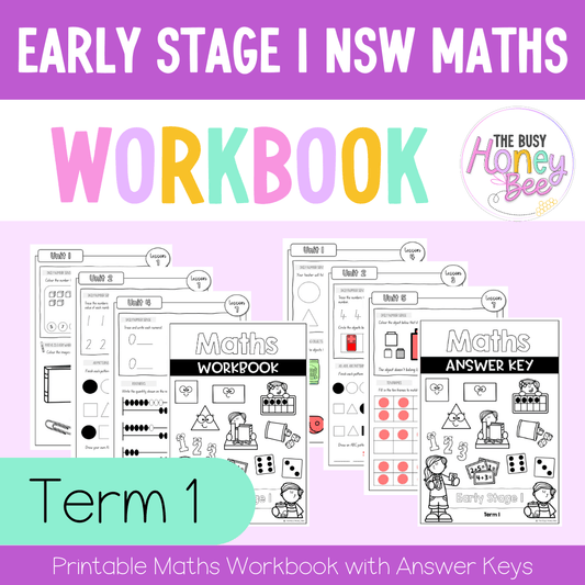 Early Stage 1 NSW Maths Workbook Term 1 - Workbook | Worksheets