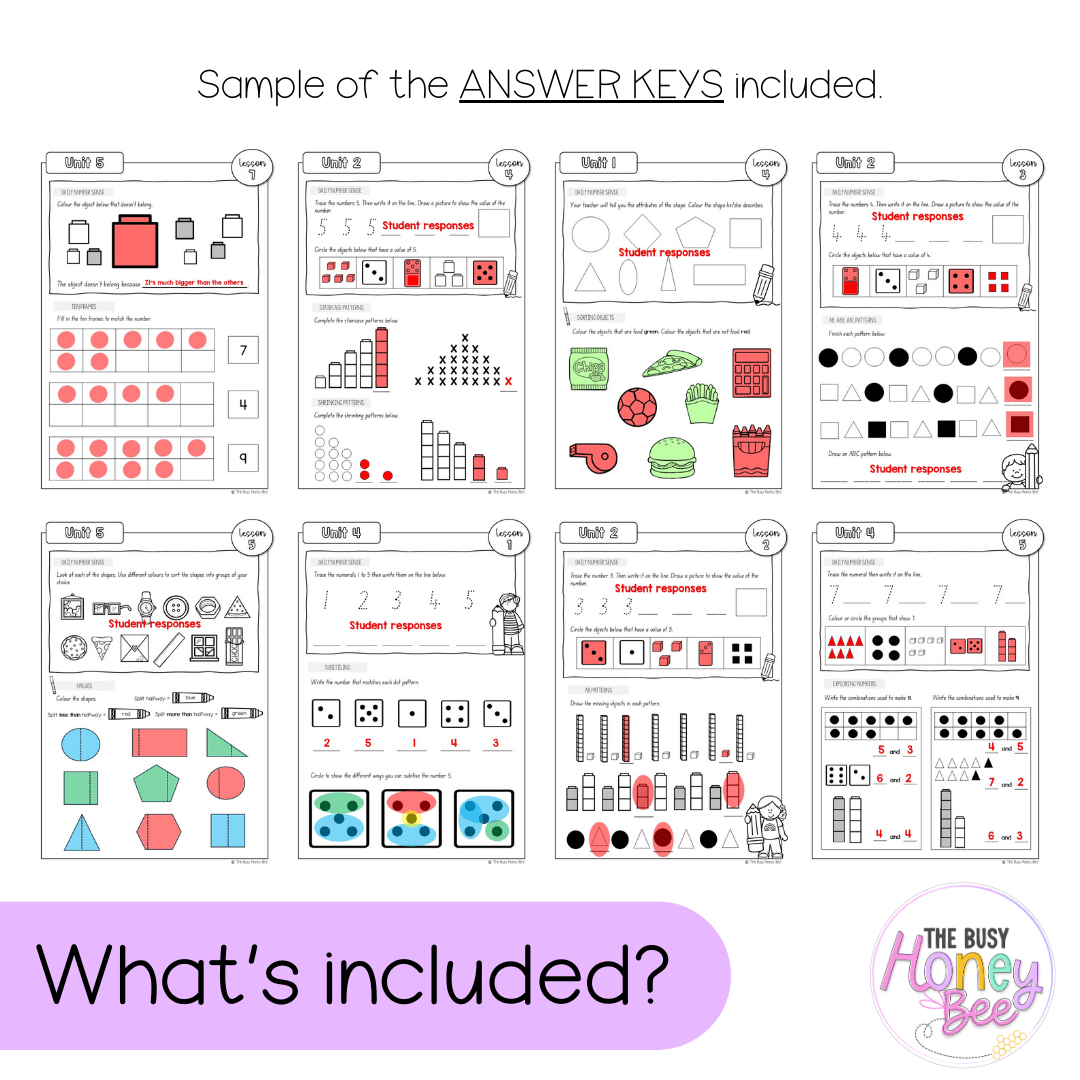 Early Stage 1 NSW Maths Workbook Term 1 - Workbook | Worksheets