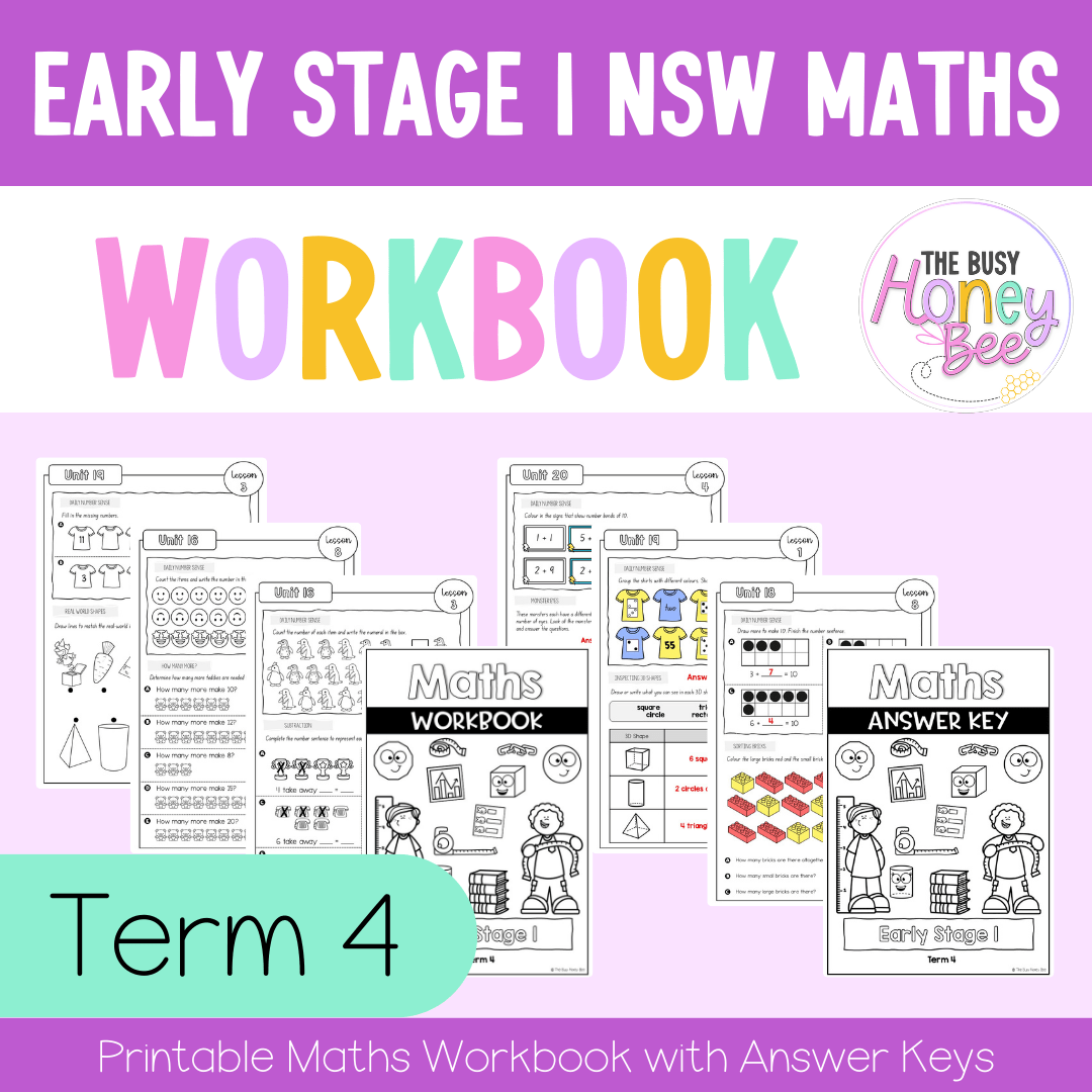 Early Stage 1 NSW Maths Workbook Term 4 - Workbook | Worksheets