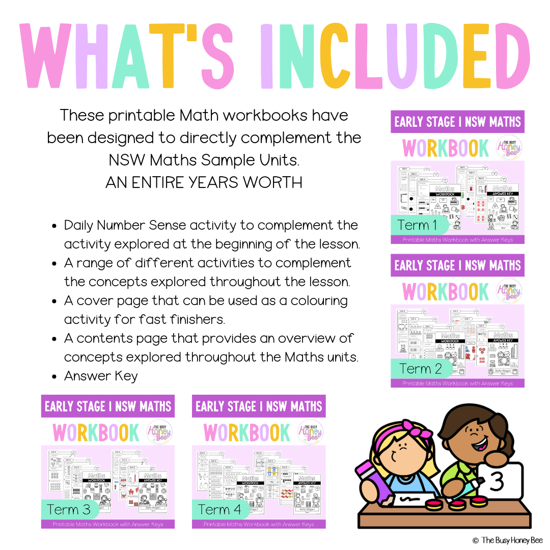 Early Stage 1 NSW Maths Workbook ULTIMATE Mega Bundle - Workbook | Worksheets