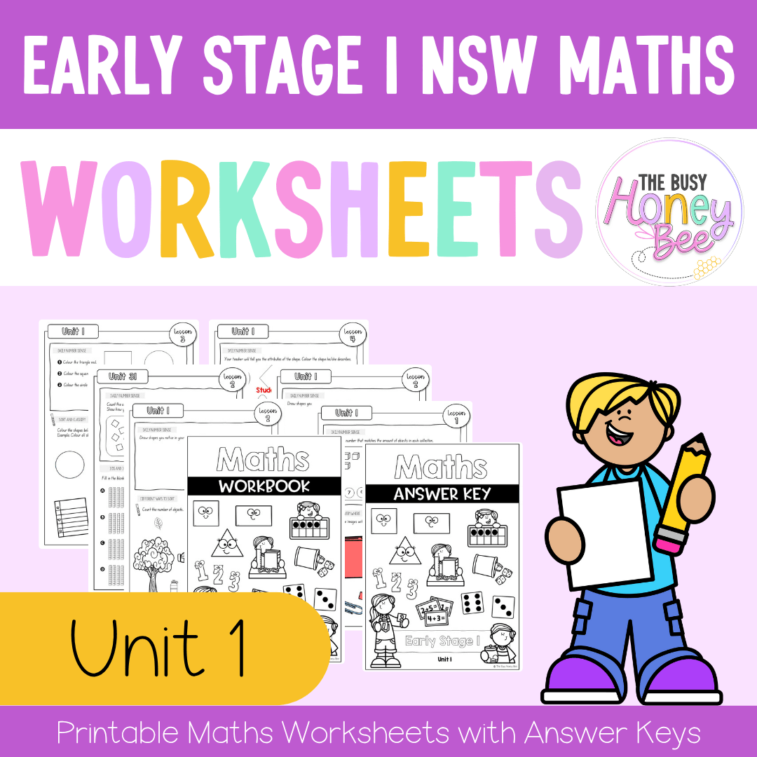 Early Stage 1 NSW Maths Worksheets Unit 1 - Workbook | Worksheets