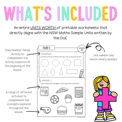 Early Stage 1 NSW Maths Worksheets Unit 1 - Workbook | Worksheets