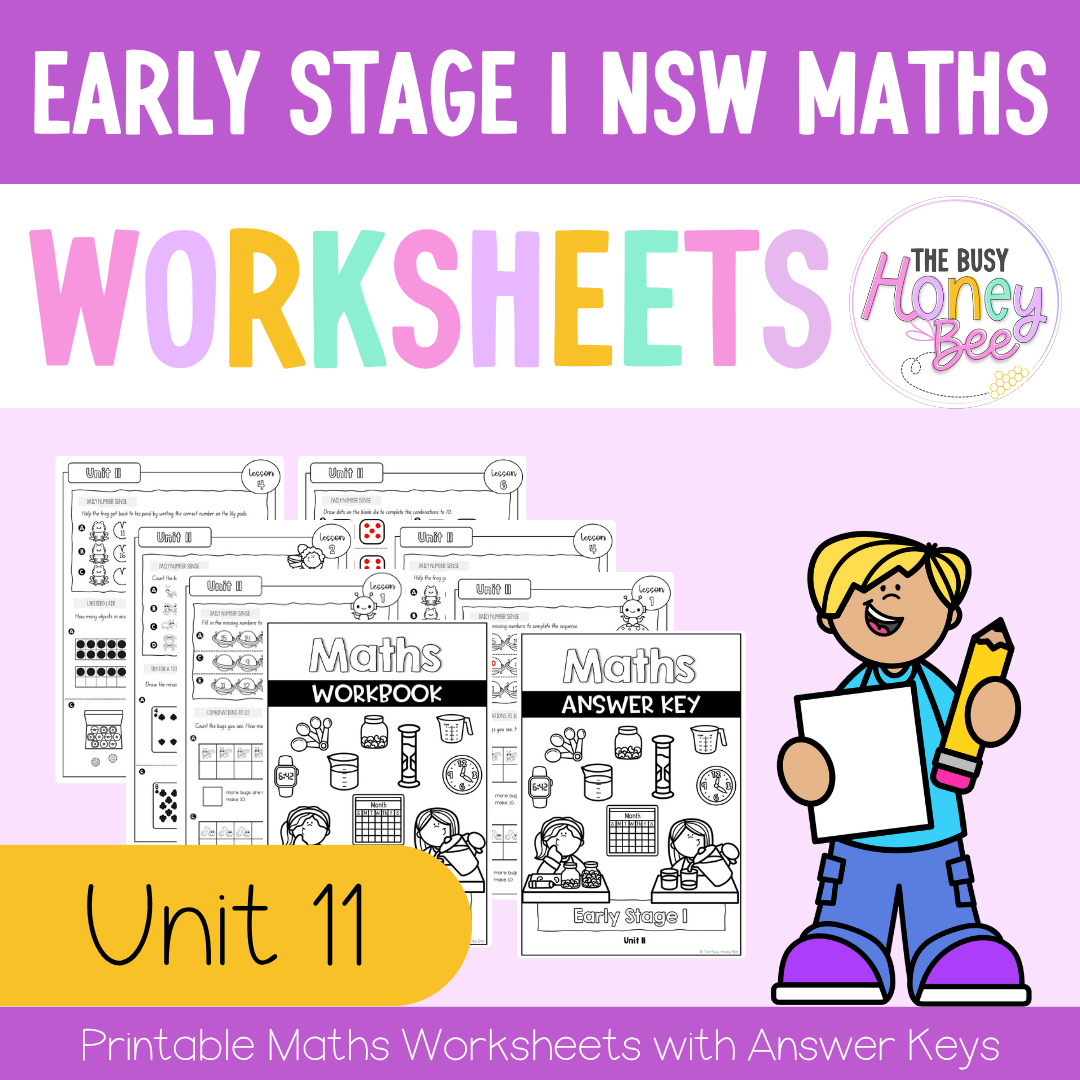Early Stage 1 NSW Maths Worksheets Unit 11 - Workbook | Worksheets