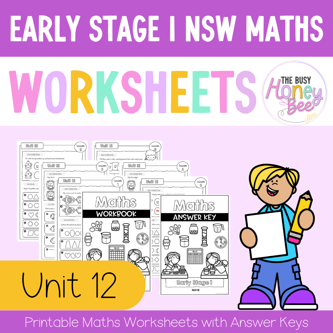 Early Stage 1 NSW Maths Worksheets Unit 12 - Workbook | Worksheets