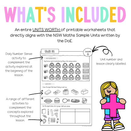 Early Stage 1 NSW Maths Worksheets Unit 14 - Workbook | Worksheets
