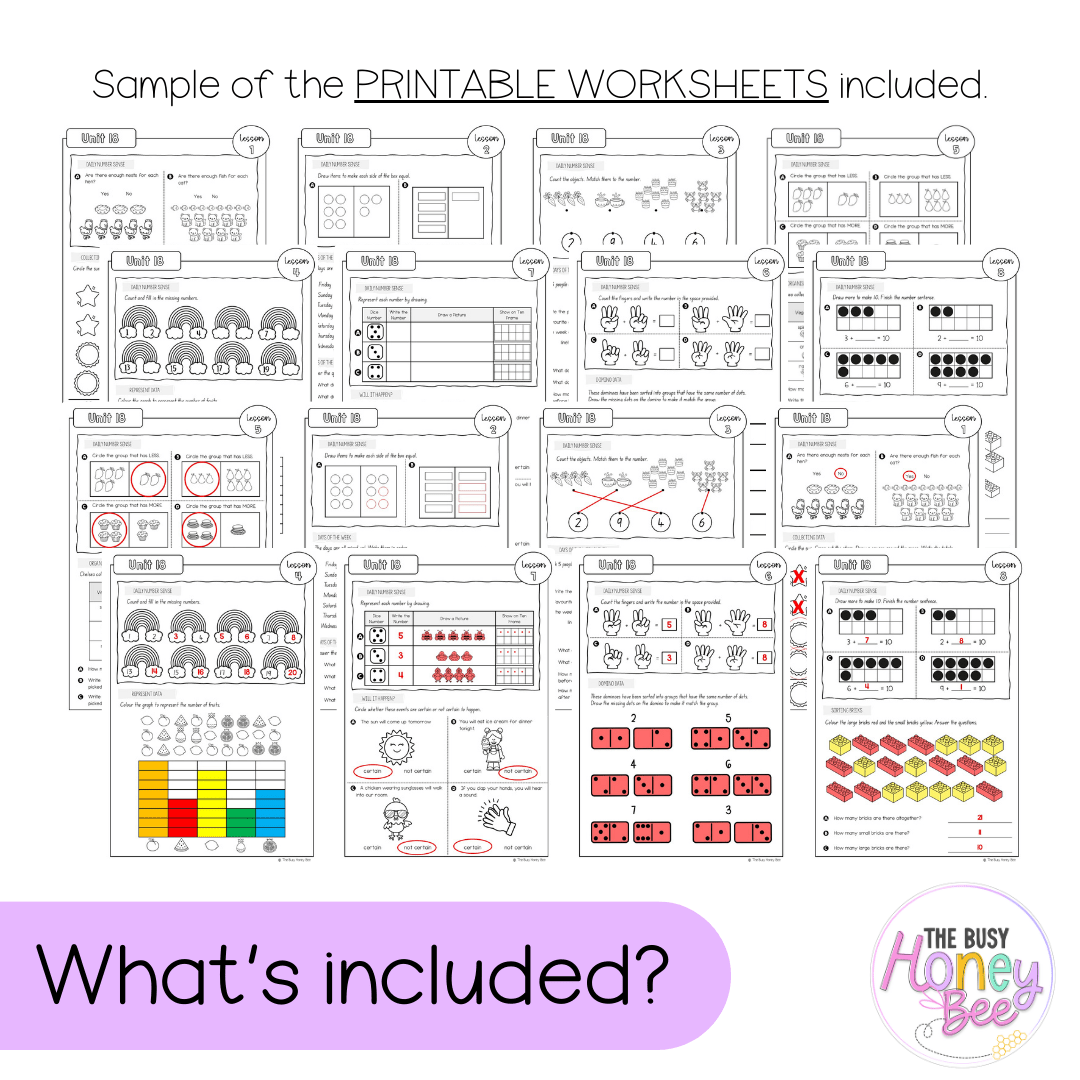 Early Stage 1 NSW Maths Worksheets Unit 18 - Workbook | Worksheets