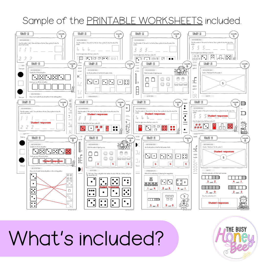 Early Stage 1 NSW Maths Worksheets Unit 2 - Workbook | Worksheets