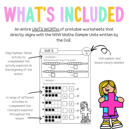 Early Stage 1 NSW Maths Worksheets Unit 6 - Workbook | Worksheets
