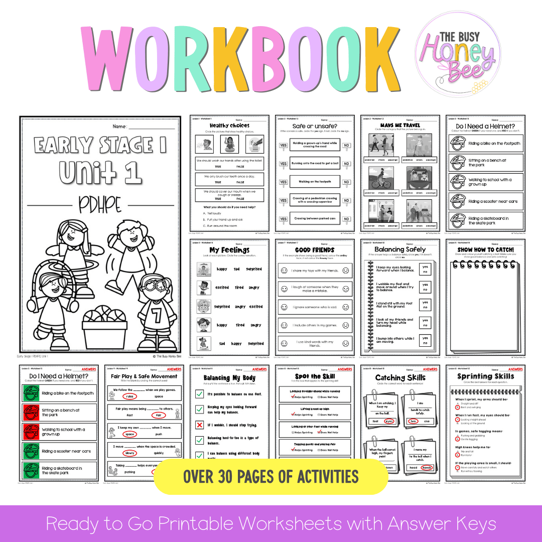 Pdh Worksheet Early Stage 1 NSW PDHPE Sample Unit 1 Teaching Pack – The Busy Honey Bee