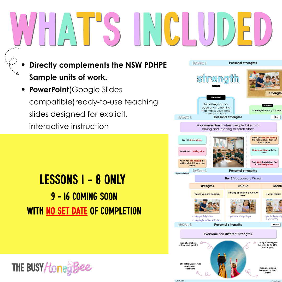 Early Stage 1 NSW PDHPE Sample Unit 2 Teaching Pack - Teaching Bundle