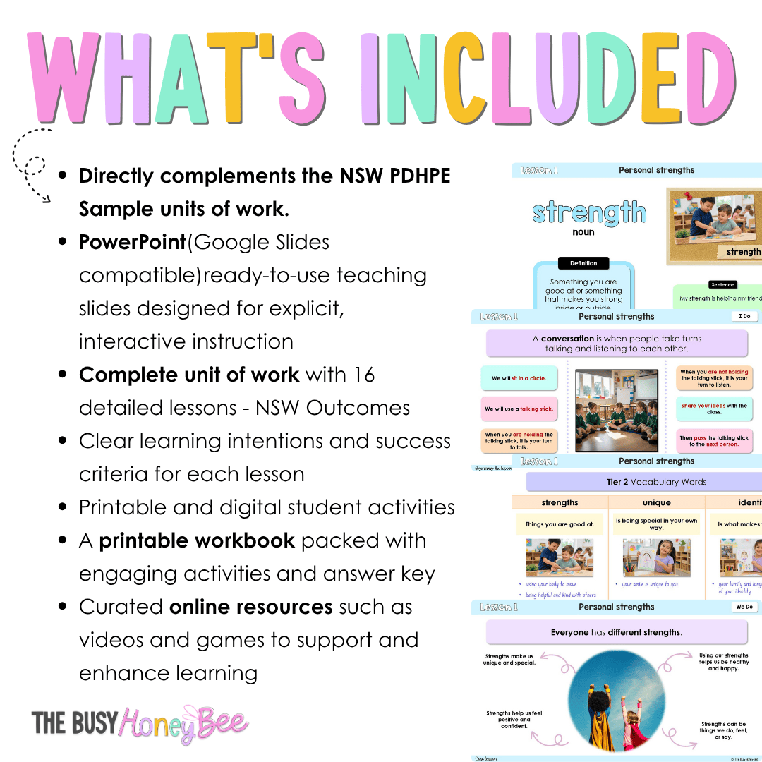 Early Stage 1 NSW PDHPE Sample Unit 2 Teaching Pack - Teaching Bundle