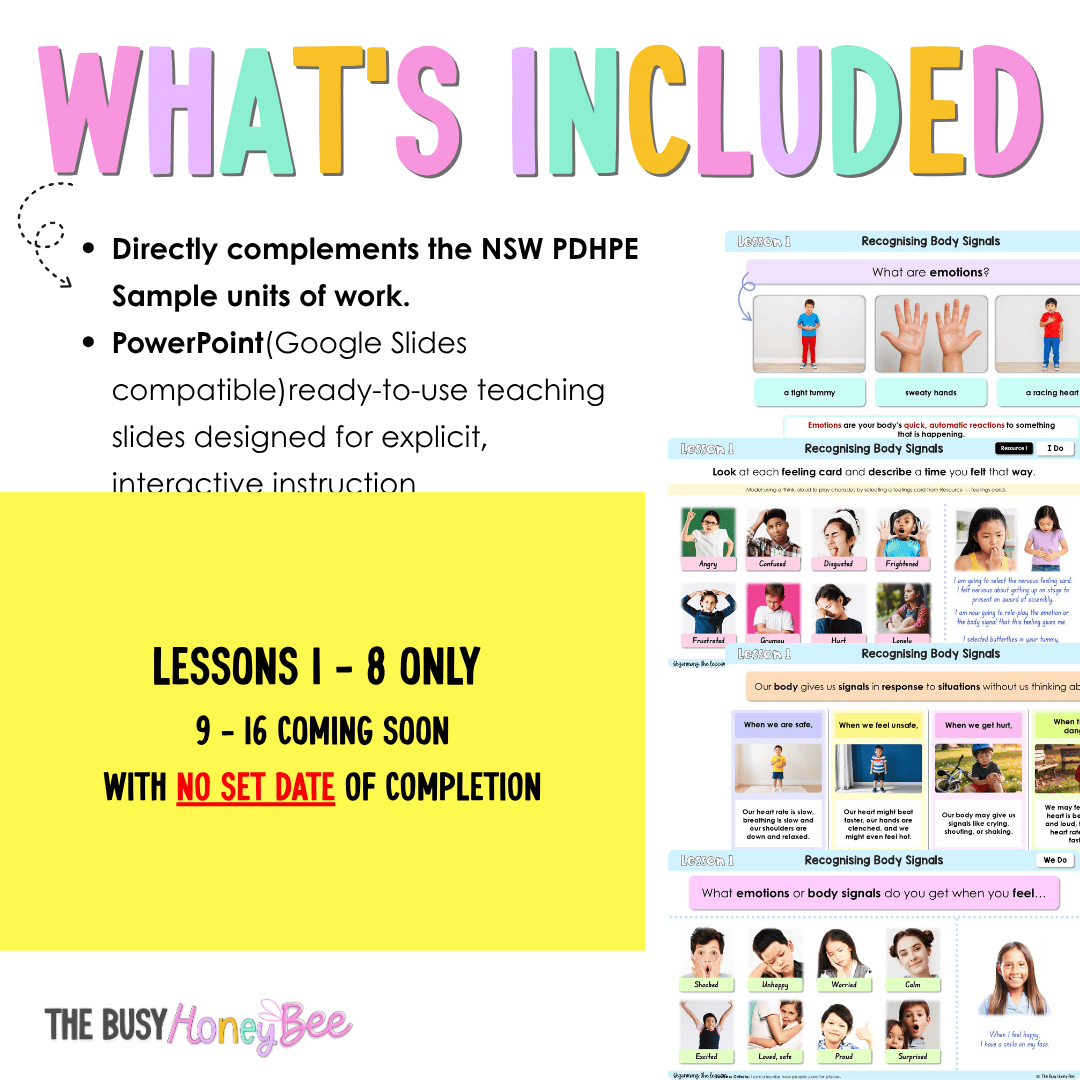 Early Stage 1 NSW PDHPE Sample Unit 3 Teaching Pack - Teaching Bundle