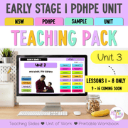 Early Stage 1 NSW PDHPE Sample Unit 3 Teaching Pack - Teaching Bundle