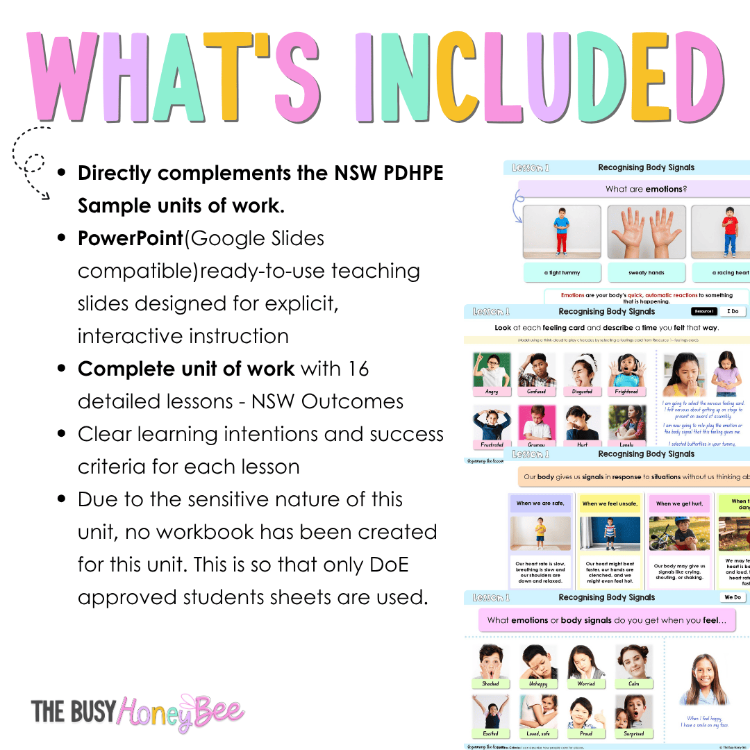 Early Stage 1 NSW PDHPE Sample Unit 3 Teaching Pack - Teaching Bundle