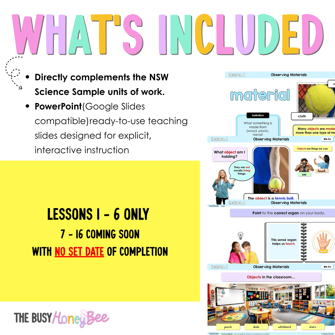Early Stage 1 NSW Science Sample Unit 2 Teaching Pack 2026 - Teaching Bundle