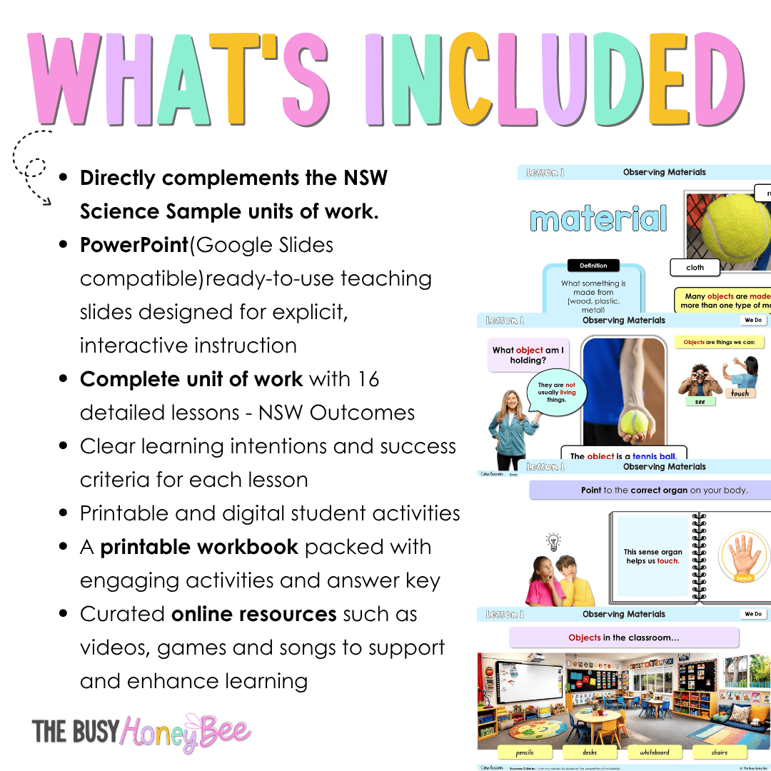 Early Stage 1 NSW Science Sample Unit 2 Teaching Pack 2026 - Teaching Bundle