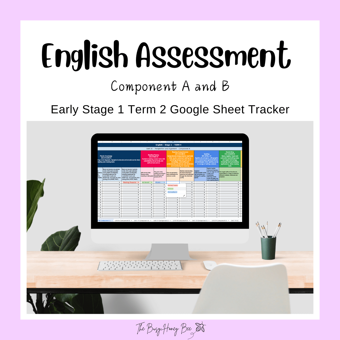 Early Stage 1 NSW Term 2 English Assessment Overview Google Sheet - Assessment