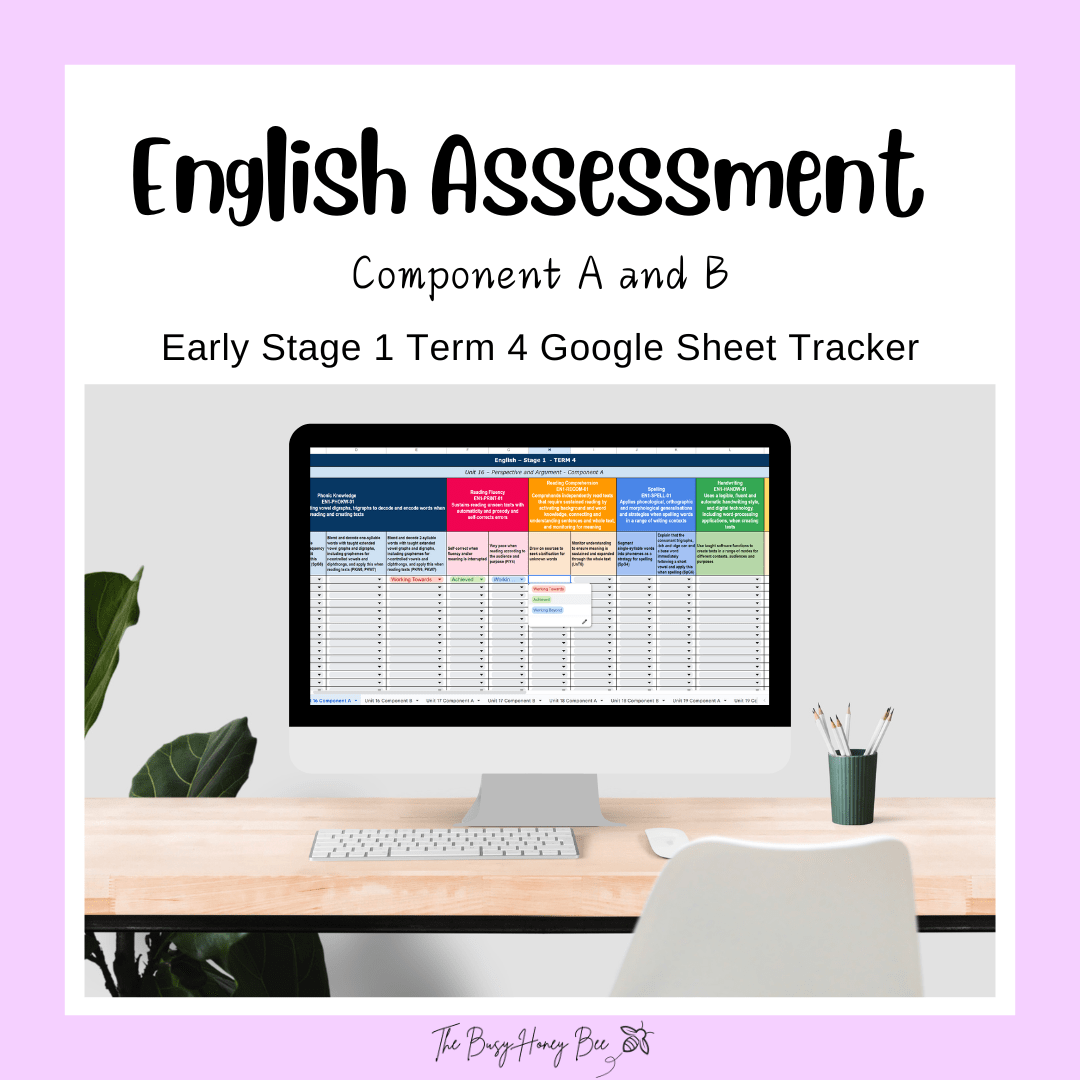 Early Stage 1 NSW Term 4 English Assessment Overview Google Sheet - Assessment