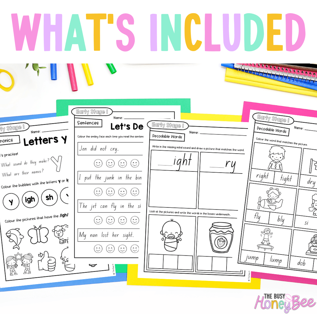 Early Stage 1 Reading Pod 10 - y, igh, j - Teaching Bundle