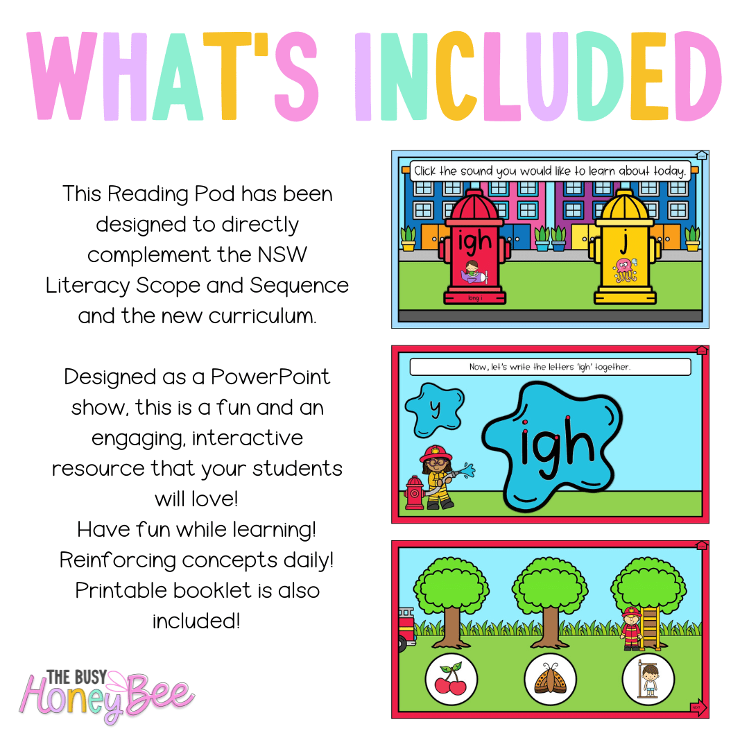 Early Stage 1 Reading Pod 10 - y, igh, j - Teaching Bundle