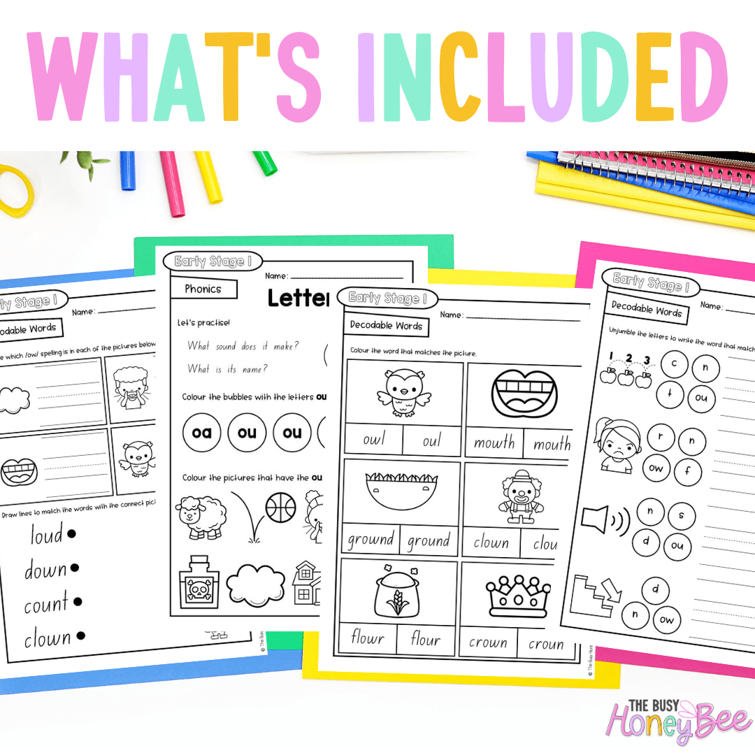 Early Stage 1 Reading Pod 15 - ou, ow - Teaching Bundle