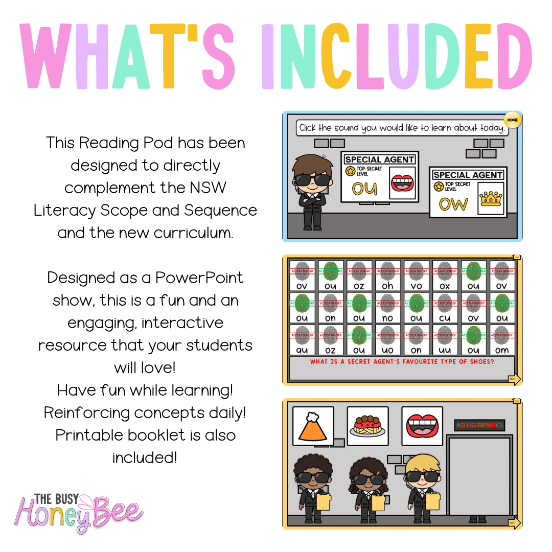 Early Stage 1 Reading Pod 15 - ou, ow - Teaching Bundle